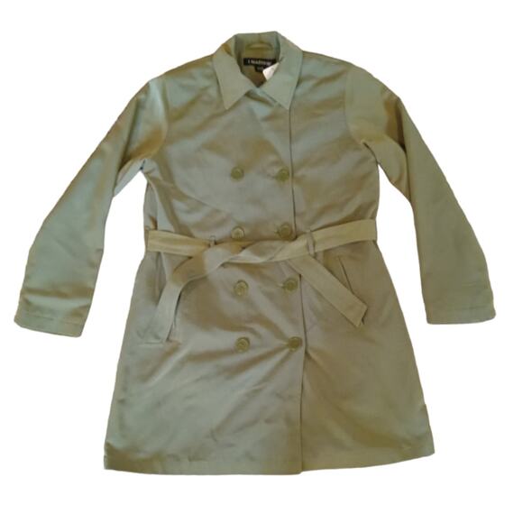 1 Madison army green belted double breasted trench peacoat - Picture 2 of 5